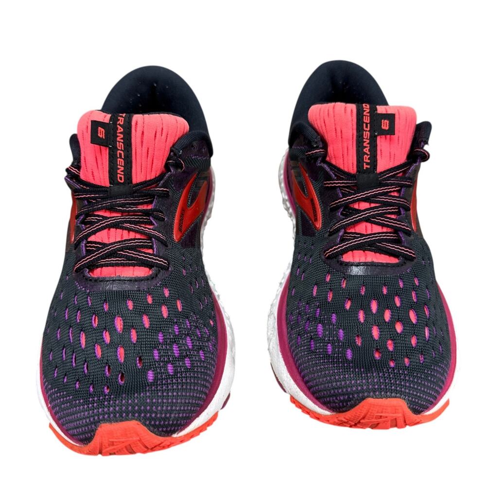 Brooks Transcend 6 Running Shoes Womens 8 Black Purple Coral Athletic Sneakers - Picture 6 of 13